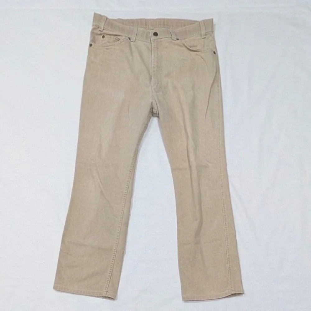 Vintage Levi's Action Jeans Mens 36x29 Tan Khaki Straight Made in USA